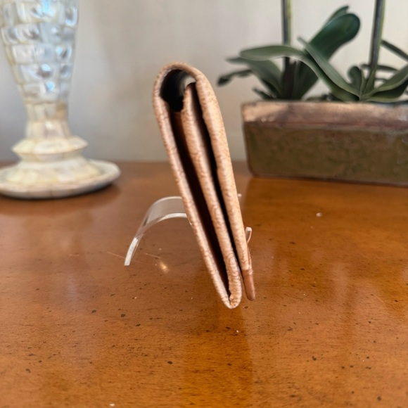 CELINE Long Wallet Macadam Pattern Leather Brown Clasp Purse Beige - Picture 5 of 11